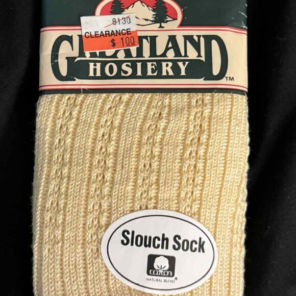 Vintage Womens Ribbed / Textured Slouch Crew Socks by Greatland - Picture 1 of 3